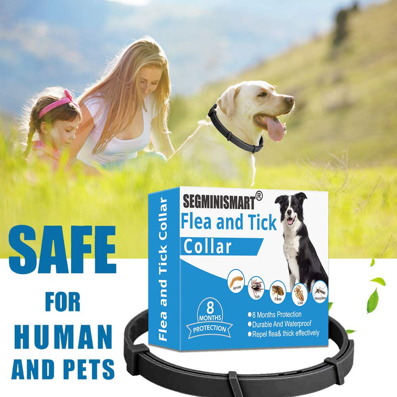 SEGMINISMART Flea and Tick Collar,Flea and Tick Prevention for Dogs,Dog Flea Collar,Pet Collar for Dogs and Cat,Adjustable & Waterproof One Size Fits All - PawsPlanet Australia