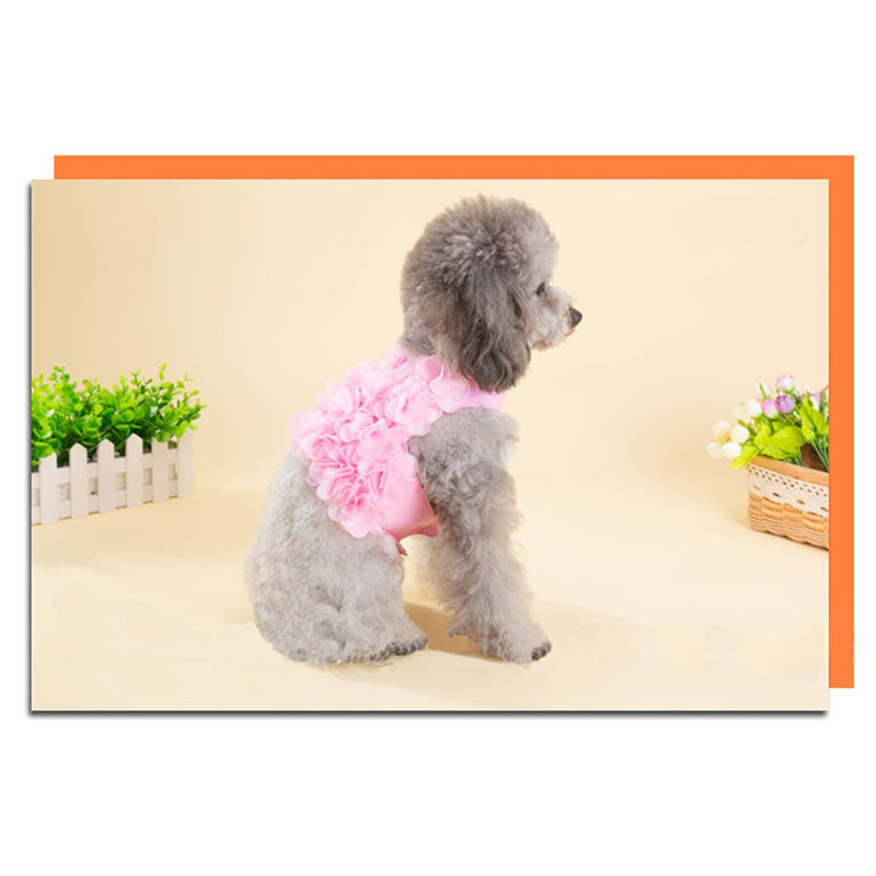 [Australia] - NACOCO Dog Flower Harness Waking Vest Harness with Pet Leash for Halloween Cat Puppy Girl L 