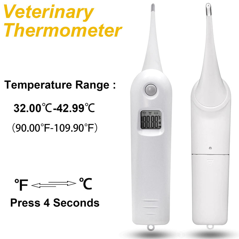 Hzran Pet Veterinary Thermometer, Pet Accurate Fever Detection Thermometer, Animal Temperature Monitor, Fast Read Digital Veterinary Thermometer for Dog, Cat, Horse, Pig, Rabbit, Hamster, Guinea Pig. - PawsPlanet Australia