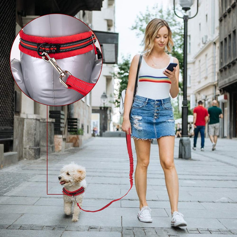 [Australia] - Slowton No Pull Small Dog Harness and Leash, Front Lead Walk Vest Harness Soft Padded Reflective Adjustable Puppy Harness Anti-Twist 4FT Pet Lead Quick Fit for Small Dog Cat Animal XX-Small Red 