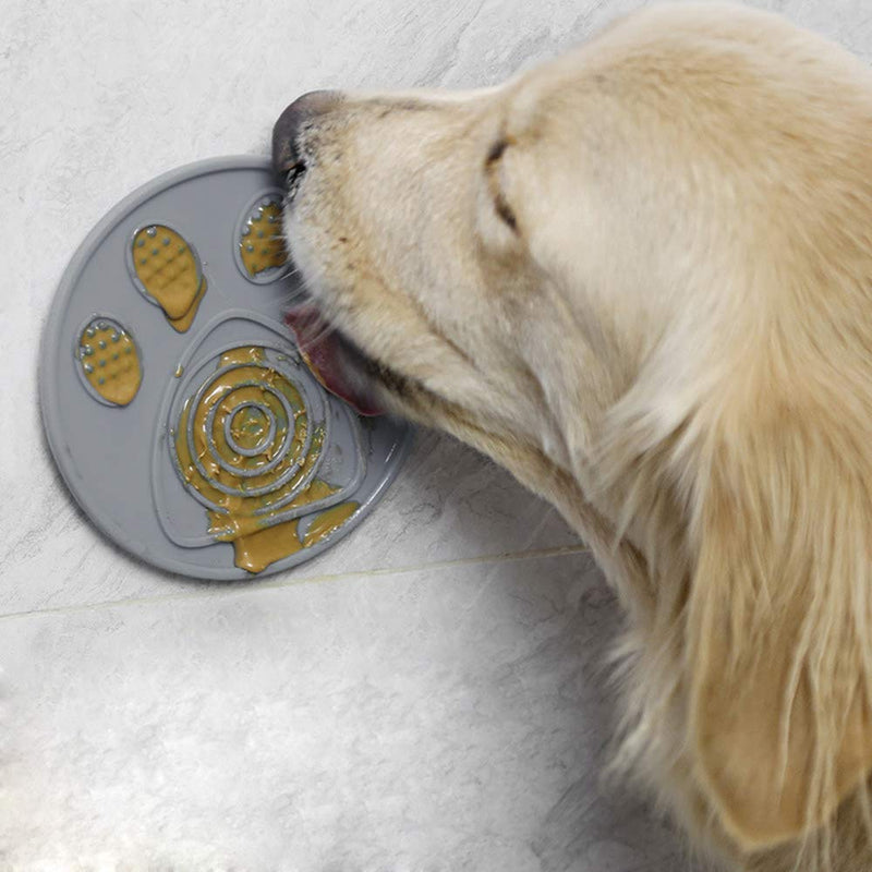 AYADA Pet Lick Mat for Dogs and Cats in Food Grade Silicone with Strong Suction Cup, Slow Feeder Lick Pad Dog Treat Distraction Mat for Bathing and Grooming (Grey) Grey - PawsPlanet Australia