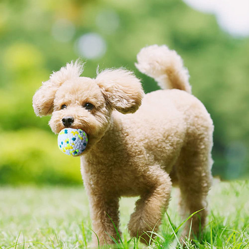 DEARLIVE Indestructible Dog Ball, 2 Pcs Rubber Dog Balls Resistant Teeth Training Latex Dog Ball Durable Dog Toy Ball for Small Medium Large Dog - PawsPlanet Australia