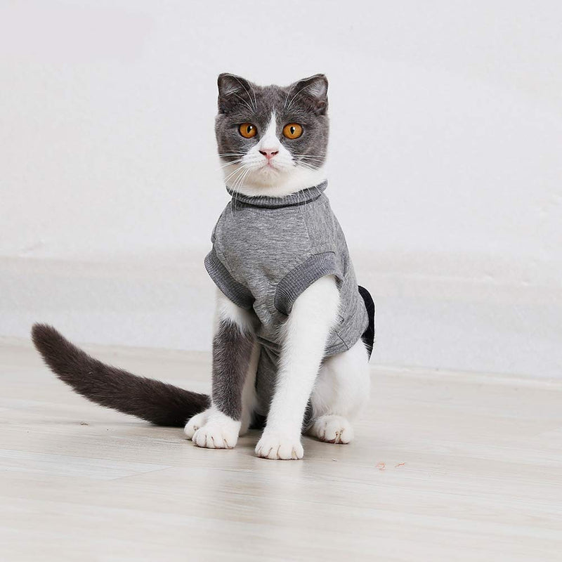 BT Bear Pet Surgery Recovery Suits,Cats Clothes Abdominal Wounds Skin Diseases E-Collar Alternative Cotton Cat Shirt for Cats Puppy Small Dogs (M-Back length 40cm) M--Back length 40cm,Chest-48cm - PawsPlanet Australia