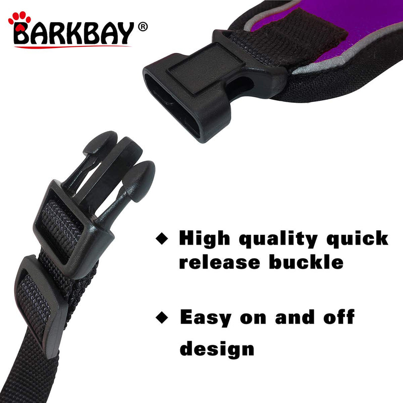 [Australia] - BARKBAY Reflective Breathable Soft Air Mesh No Pull Puppy Dog Vest Harness X-Small Purple 