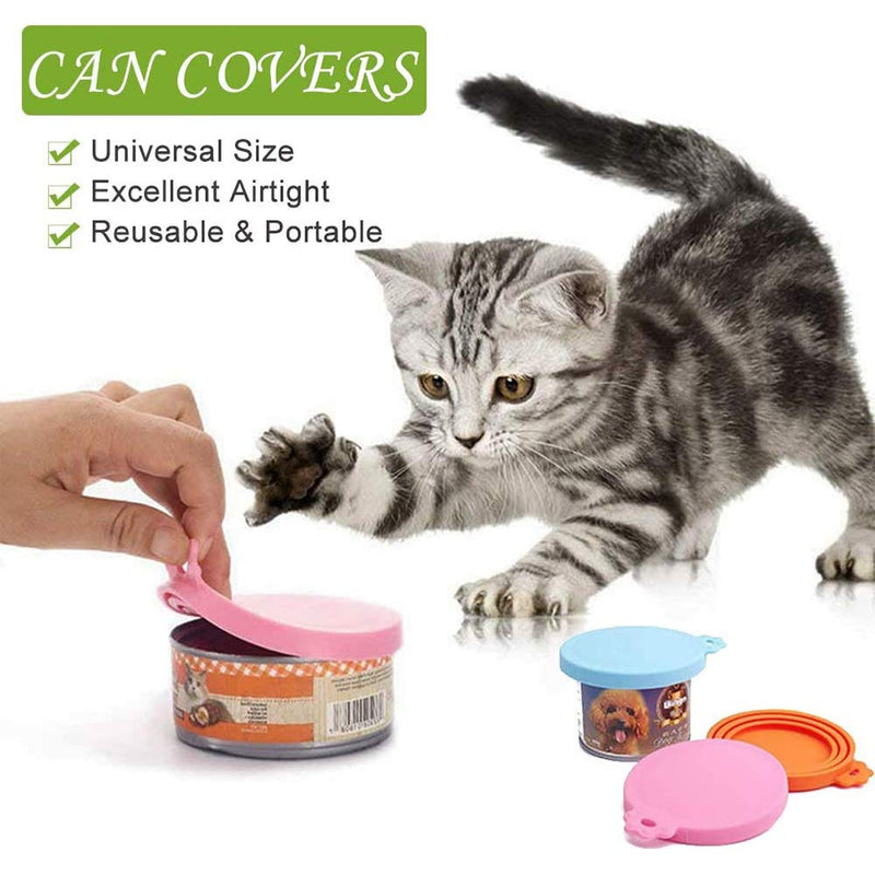 Hpamba Universal Cat Dog Food Can Lids Fits All Dog and Cat Can Lid Pet Food Can Covers Universal Lids BPA Free Silicone Pet Can Silicone Can lids for Pet Dog One Size Can Cap Standard Size Dog 4PCS - PawsPlanet Australia