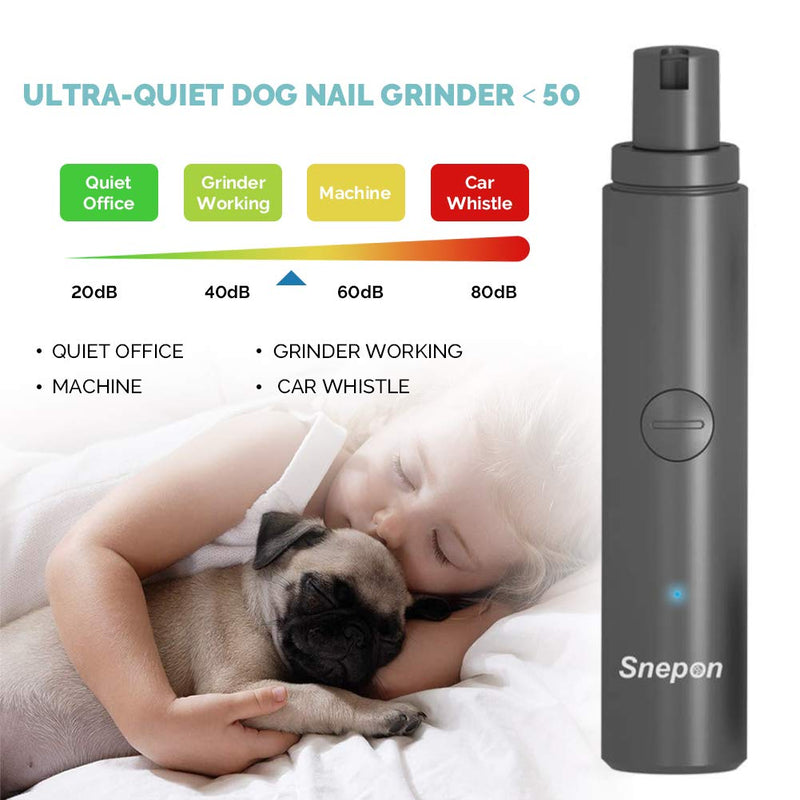 [Australia] - Snepon Dog Nail Grinder Clipper with 2 Speed & 3 Ports, Professional Rechargeable Electric Pet Nail Trimmer with Led Light, Low Noise Pet Grooming Tools for Small Medium Large Dogs & Cats 