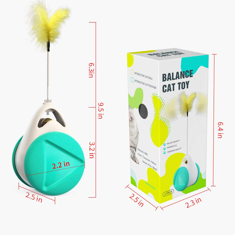 [Australia] - Interactive Cat Toys for Kitten Self Rotating Cat Toys Feathers Ball Toys for Cats Catnip Toys for Cats Feather Teaser Wand Cats Toys Stimulate Hunting Instinct Self-blance Cat Toys No Charge Need 