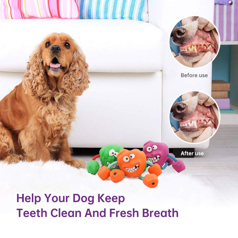 Q.K Heavy Chewers Dog Toy, Puppy Chew Toy for Teething, Rubber Dog Dental Care Toys for Small Medium Large Breeds, Squeaky Pet Toys for Aggressive Chewers, Interactive Throw Toy Indoor Outdoor Play - PawsPlanet Australia
