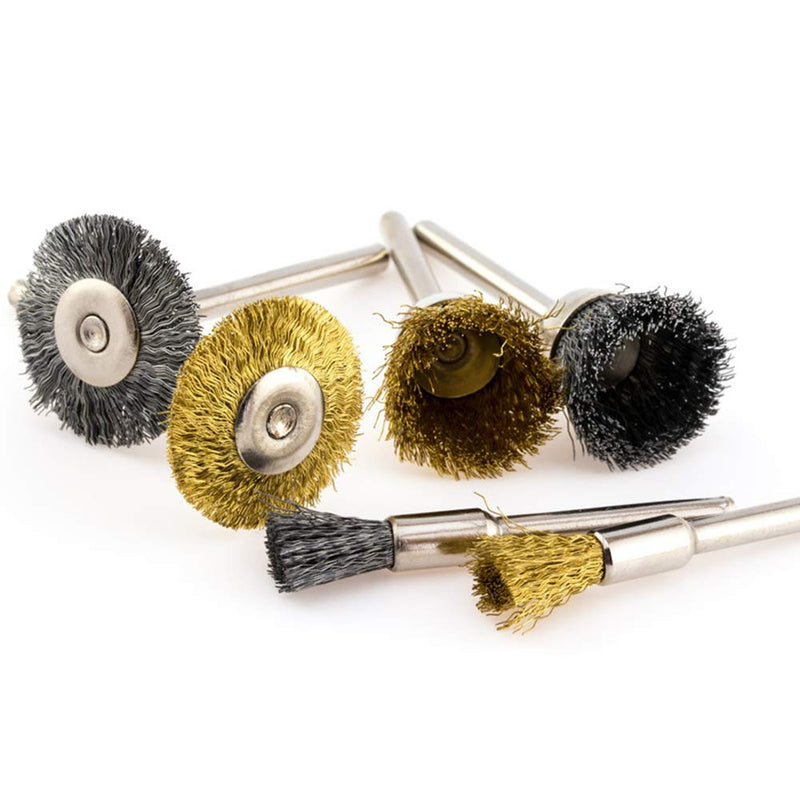 Wire brushes 48 pieces brass brushes steel wire brush disc brush set 3 mm polishing cleaning rotary tool rotary tools for cleaning and grinding work - PawsPlanet Australia