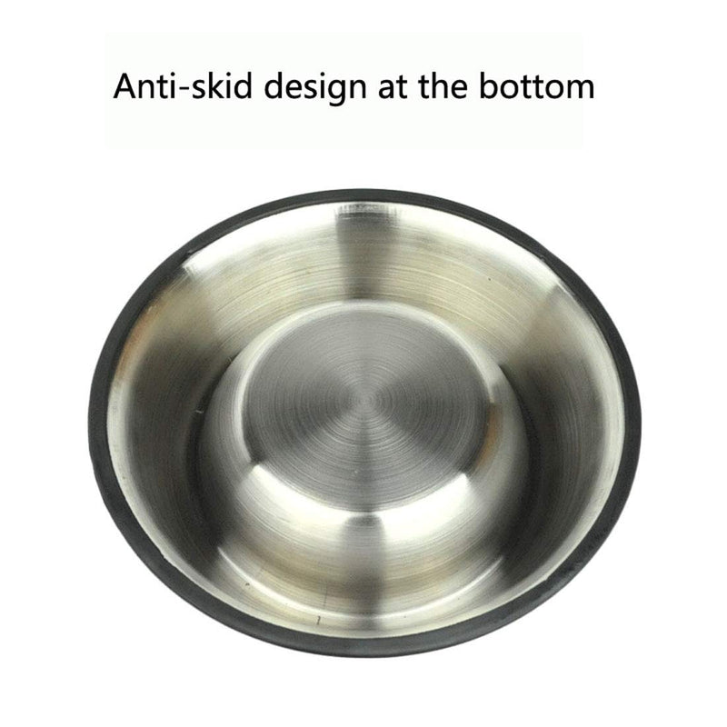 KuTi Kai Cat Bowls, Food Grade Feeding Bowl Cat Stainless Steel Non-slip Cats Bowl Pet Bowl Set 2Pcs/Set (Blue) Blue - PawsPlanet Australia