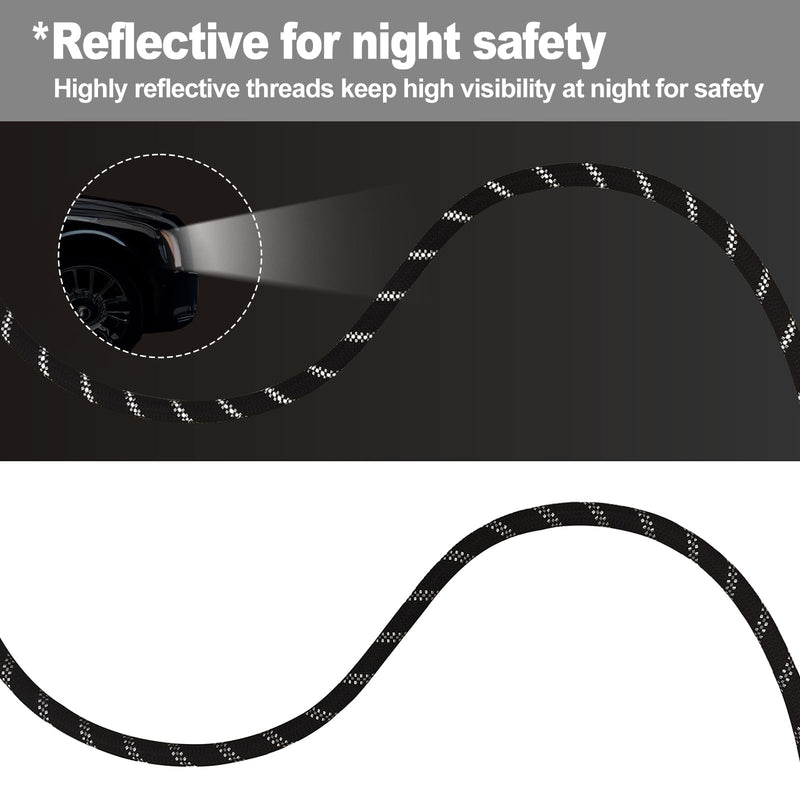 6FT Dog Leash Heavy Duty,Extra Foam Padded Two Handles,Lockable Metal Carabiner Clip,Highly Reflective Dog Leash for Safety,Dog Leashes for Medium & Large Dogs(Black) Black - PawsPlanet Australia