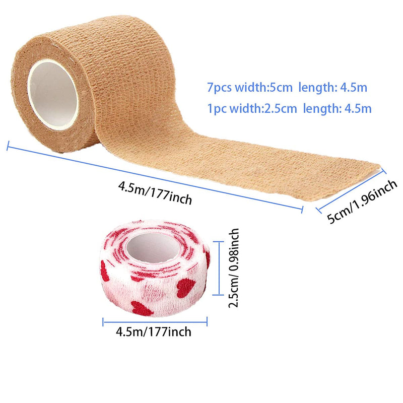 Hoperxy Vet Wrap Self Adhering Bandage stretch Tape Pet Elastic Bandage Injury Wrap Tape for Wrist Ankle Sprains & Swelling - PawsPlanet Australia