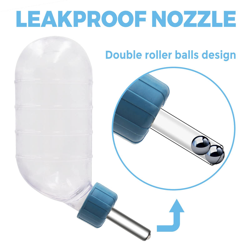 Vannon 3 in 1 Hamster Water Bottle No Drip Small Animal Water Bottle Automatic Bottle Dispenser with Food Container Base Hut and Hideout Base 4oz/120ml,Leekproof, BPA Free Blue - PawsPlanet Australia