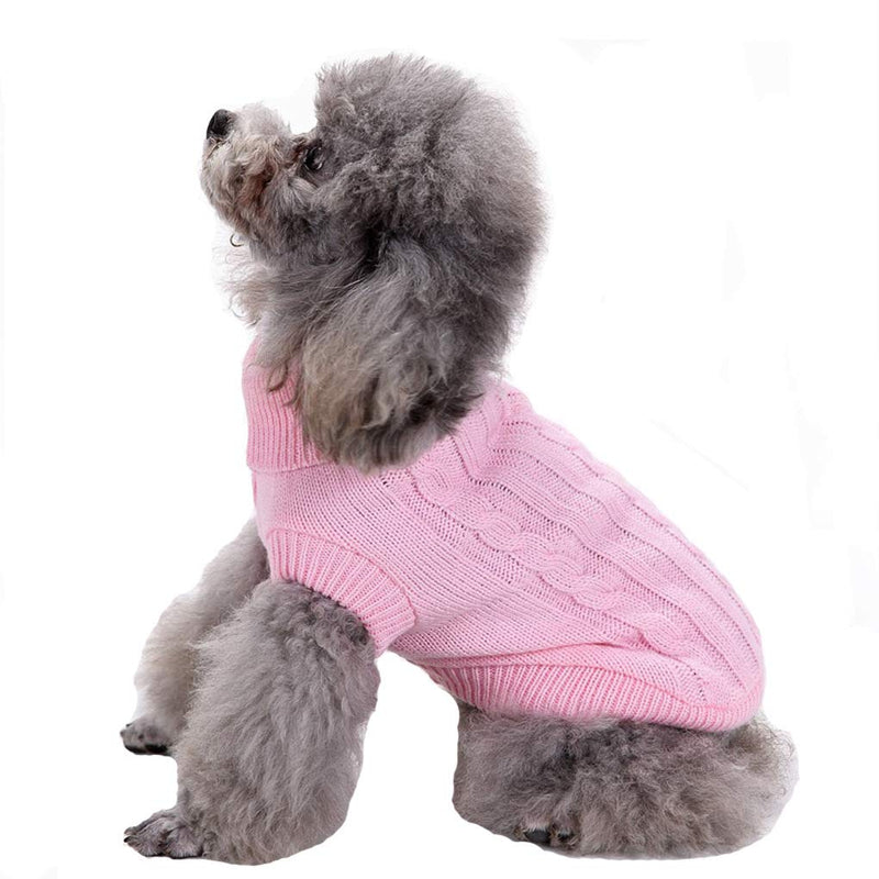 [Australia] - CHBORCHICEN Small Dog Sweaters Knitted Pet Cat Sweater Warm Dog Sweatshirt Dog Winter Clothes Kitten Puppy Sweater X-Small Pink 