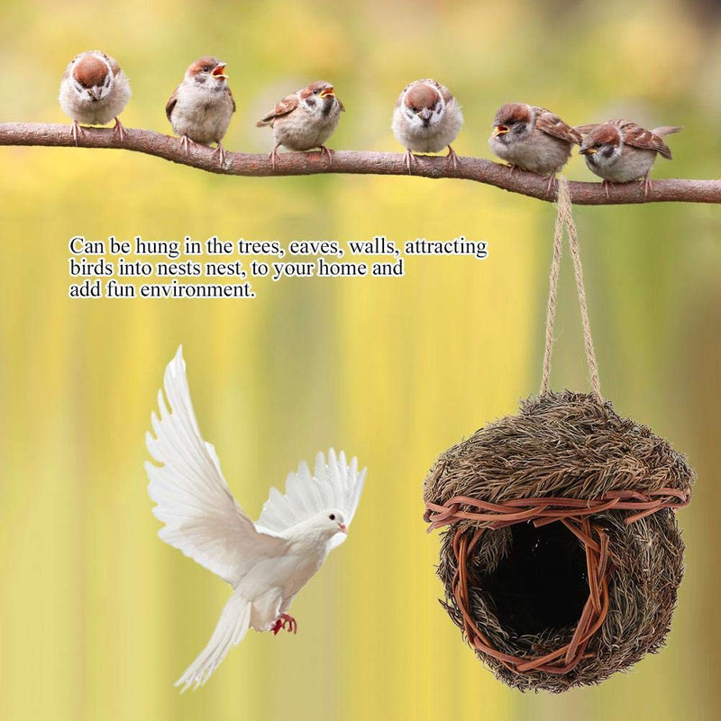 Bird Hut Handmade Woven Bird Nest Cage Cozy Resting Place for Parrot Hamster Small Pets Animals Cage - PawsPlanet Australia