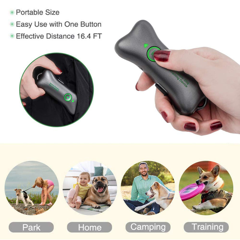 WERPOWER Anti Dog Barking Device Ultrasonic Dogs Bark Stopper, Dog Training Tool Rechargable Handheld Anti-Bark Device Safe & Human Indoor Outdoor Training For Small Large Dogs (green) - PawsPlanet Australia