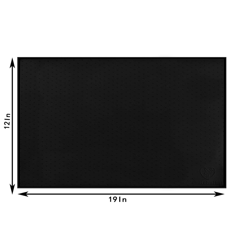 Hubulk Dog Cat Food Feeding Mat L (19"x12") XL (24"x16") or XXL (32X24) 0.5" & 1" inch Raised Edge Silicone Non Slip Waterproof Pet Food Mat Dog Bowl Placemat Large (L（19" x 12" x 0.5"）, Black) L（19" x 12" x 0.5"） - PawsPlanet Australia