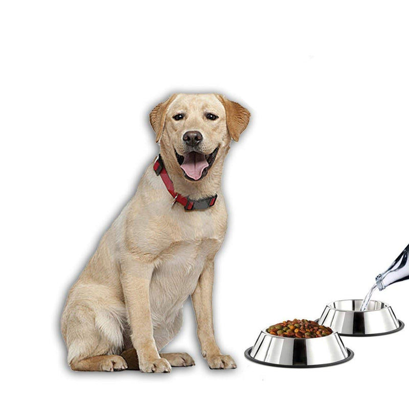 Mlife Stainless Steel Dog Bowl with Rubber Base for Small and Medium Dogs, Pets Feeder Bowl and Water Bowl Perfect Choice (set of 2) (M) M - PawsPlanet Australia