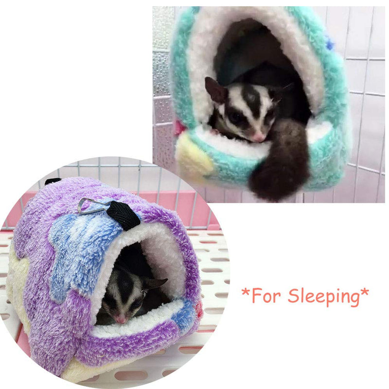 Oncpcare Winter Warm Hamster Bed, Hanging Sugar Glider Hammock Nest Home, Small Animal Cage Accessories Bedding for Guinea Pig Chinchilla Ferret Squirrel Rat Playing Sleeping S Coffee - PawsPlanet Australia