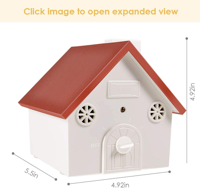 AUBNICO Bark Control Devices, Outdoor Ultrasonic Bark Deterrent for Dogs Birdhouse Bark Stopper with 3 Levels Hidden Anti-Barking Device Pet Trainer with 50 Ft Range Safe RED-NEW - PawsPlanet Australia