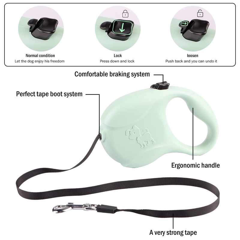 5m Automatic Retractable Dog Lead with Black Collar - PawsPlanet Australia