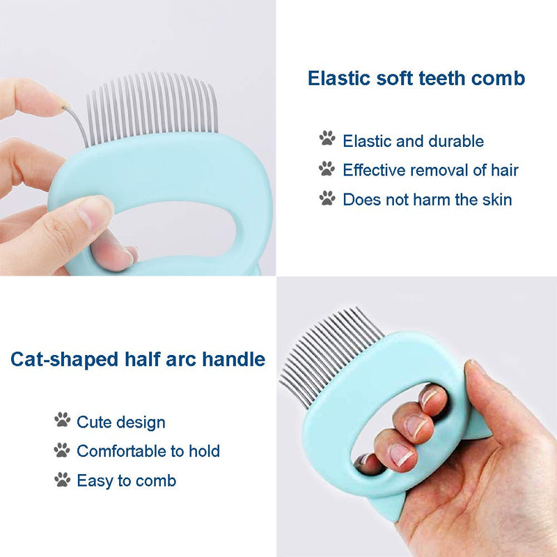 3 Pieces Pet Hair Removal Comb Cat Massage Comb, Pet Hair Removal Massaging Shell Comb Suitable for Cats and Dogs Shedding and Grooming Matted Tangled Fur and Loose Hair, Include Short & Long Hair 1pcs green & 1pcs pink & 1pcs blue - PawsPlanet Australia