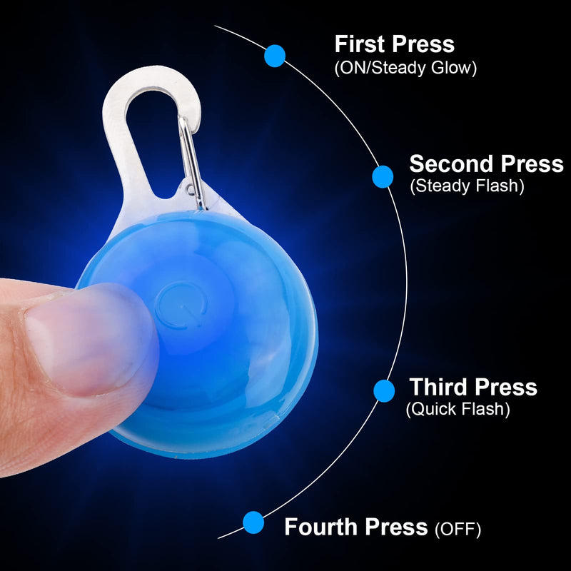 Pwsap Safety LED Flashing Light for Dogs, Cats, Light Pendant Dog Cat Collars Key Chain, 3 Flashing Modes Waterproof Safety Pet Lights Blue - PawsPlanet Australia
