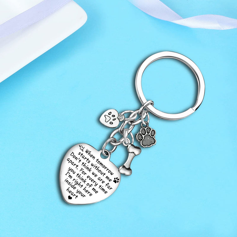 Loss of Pet Keyring, Memorial Key ring, Heart Paws Print, Pet Memorial Gifts, Sympathy Gifts Remembrance Gift for Pet Dog Cat Lover Jewellery Sympathy keychain - PawsPlanet Australia