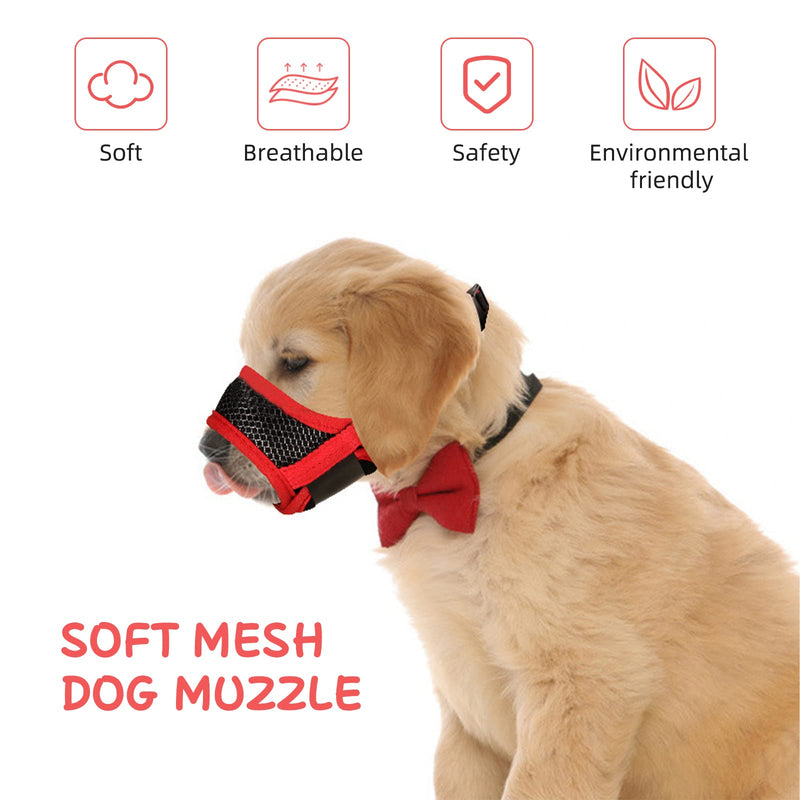 Dog Muzzle, Breathable Soft Mesh Dog Muzzles, Adjustable Loop and Soft Pad Dog Training Muzzle Prevent for Barking Biting and Chewing Suitable for Large Medium and Small Dogs (S) Small size - PawsPlanet Australia