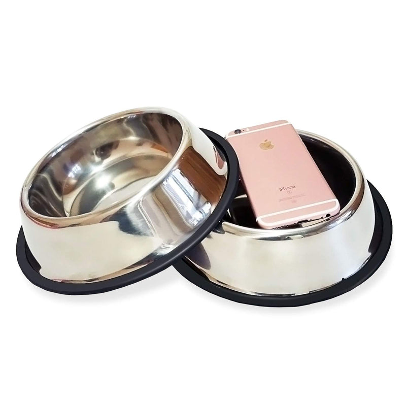 [Australia] - Stainless Steel Dog Cat Bowls with Rubber Base for Small/Medium Puppy Bowl for Pets Dogs, Cats (2 Pack) 