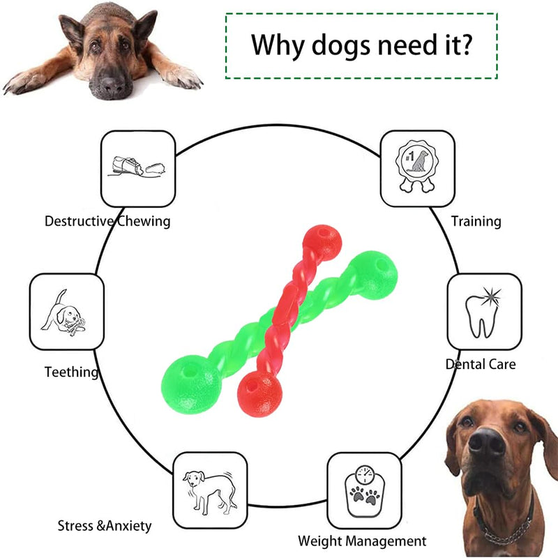 Dog toys, 2 pieces rubber spiral chew bones, chew bones for puppies, dog chew toys, robust, durable, dog toys intelligence, dog toys for cleaning teeth and massaging gums - PawsPlanet Australia