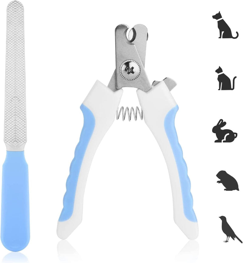 ID Dog & Cat Pets Nail Clippers with Safety Guard to Avoid Over-Cutting, Safe Professional Grooming Tool for Pets (Blue) - PawsPlanet Australia