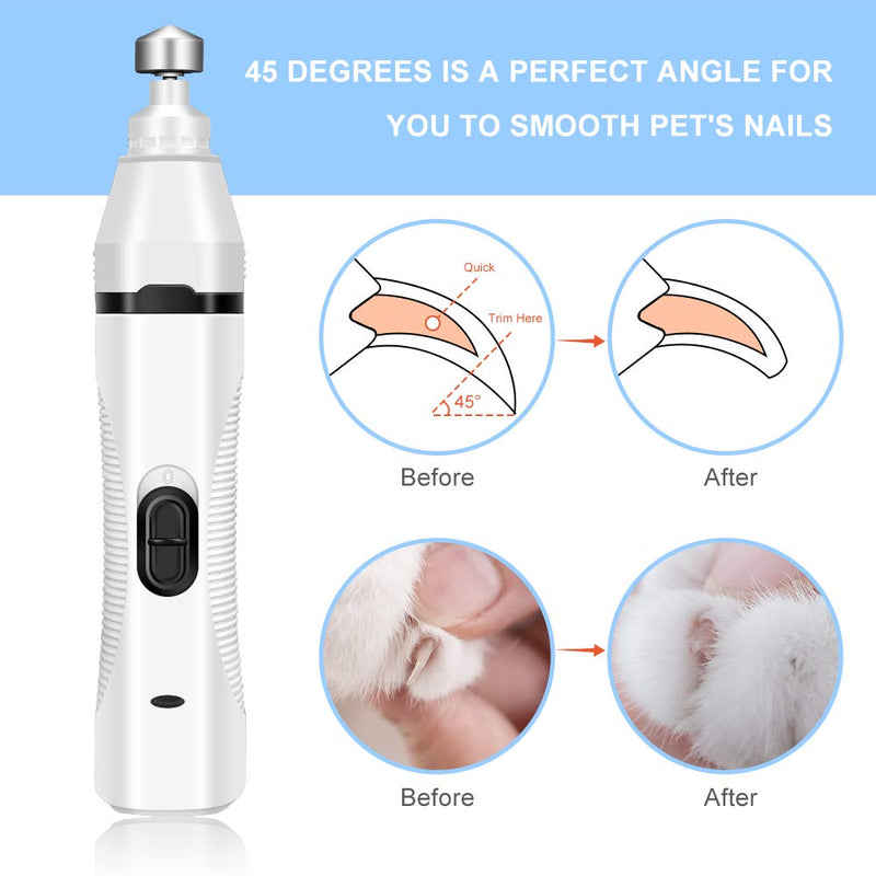 [Australia] - HAPYTHDA Dog Nail Grinder, Claw Care Pet Nail Clippers Trimmers - USB Rechargeable, 3 in 1 Multifunctional Electric Low Noise Pet Hair Clipper for Large/Medium/Small Dogs & Cats 