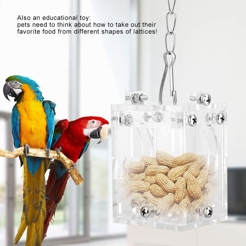 Rockyin bird cage Parrot Acrylic Feeder, parrot toys，bird toys Acrylic Parrot Pets Feeder Food Basket Feeding Puzzle Toys Peanut Fruit Vegetables - PawsPlanet Australia