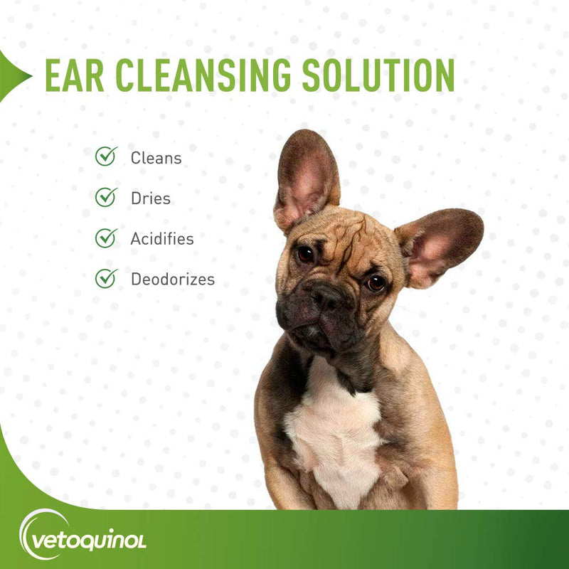 Vetoquinol Ear Cleansing Solution for Dogs and Cats 8 ounces - PawsPlanet Australia