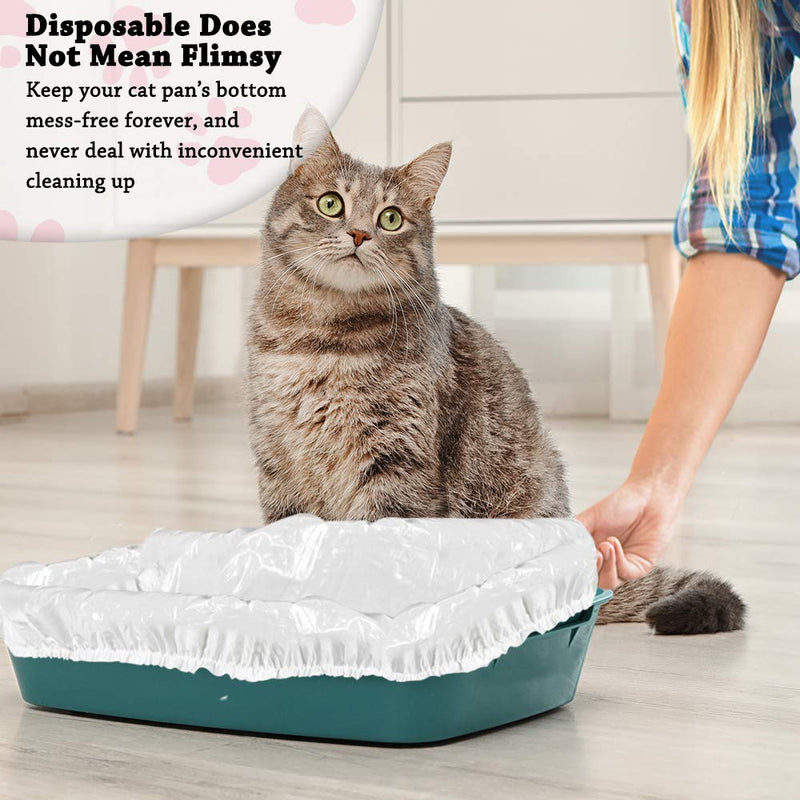 Alfapet Kitty Cat Litter box Disposable, Elastic Liners- 12-count-For Medium and Large, Size Litter Pans- With Sta-Put Technology for Firm, Easy Fit- Quick + Clever Waste Cleaners - PawsPlanet Australia