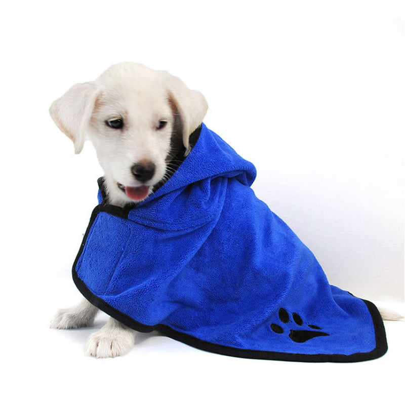 PETCUTE Dog Bathrobes Dog Robe Fast Drying Bathrobe for Dogs Microfiber dog towel Absorbent Dog Pajamas Small Medium Large Size M Blue - PawsPlanet Australia