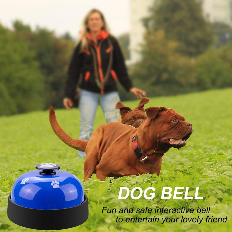 Comsmart Dog Training Bell, Set of 2 Dog Puppy Pet Potty Training Bells, Dog Cat Door Bell Tell Bell with Non-Skid Rubber Base Blue - PawsPlanet Australia