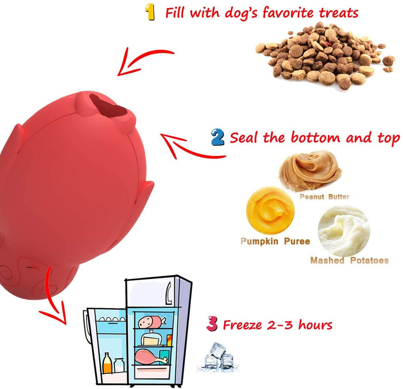 Penguin Dog Chew Toy Freezable Fillable Treats Chew Toy Natural Rubber Interactive Puzzle Game Dog Toy for Small Medium Dogs Fun for Hunting and Fetching Red - PawsPlanet Australia