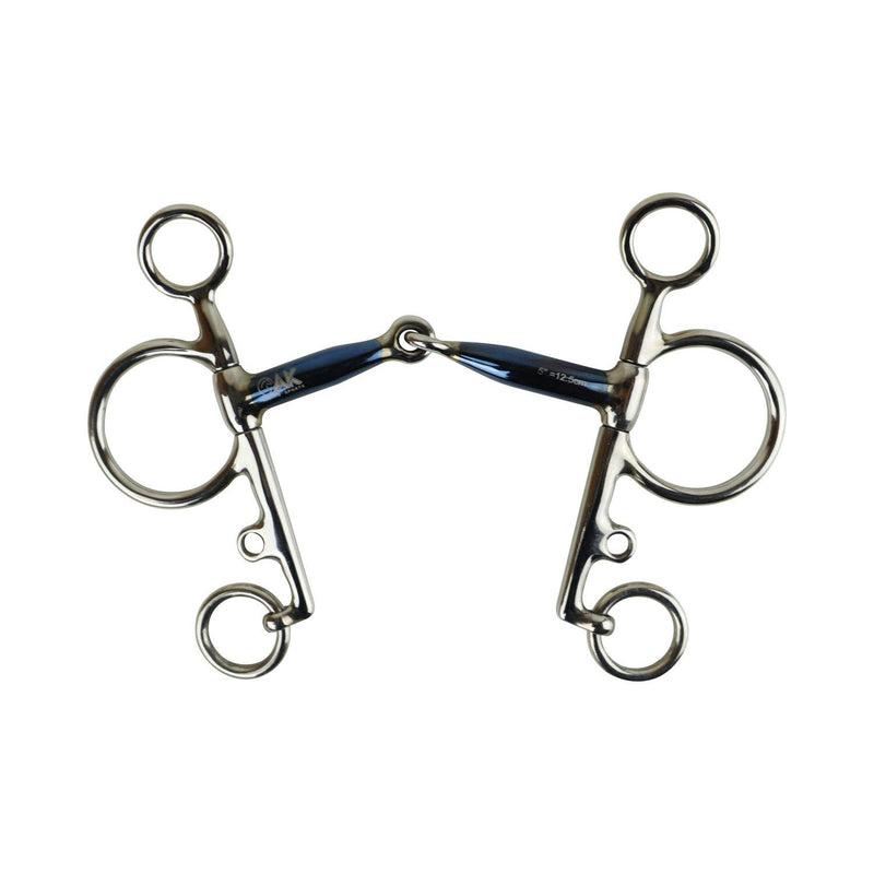 AK Pelham with Single Joint with Sweet Iron Mouthpiece Horse Riding Bits AKRS-2611 (5.50'', Blue-Silver) 5.50'' - PawsPlanet Australia