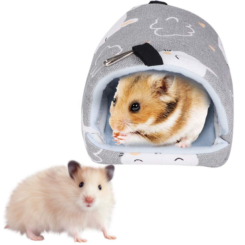 14*12cm Pet Hammock, Warm Soft Pet Canvas Hanging Bed Hammock House Durable Pet Sleeping Mat Pad House Nest for Small Hamster Parakeet Cockatiel Lovebird Budgie Finch Canary(Gray Rabbit) Gray Rabbit - PawsPlanet Australia