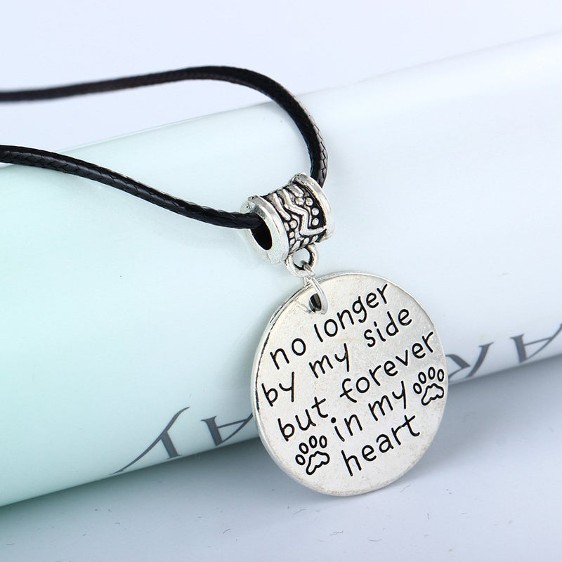 Memorial Necklace Jewellery Gifts No Longer by My Side But Forever in My Heart in Memory Gifts Family Friend Pet Loss Sympathy Memorial Gift - PawsPlanet Australia