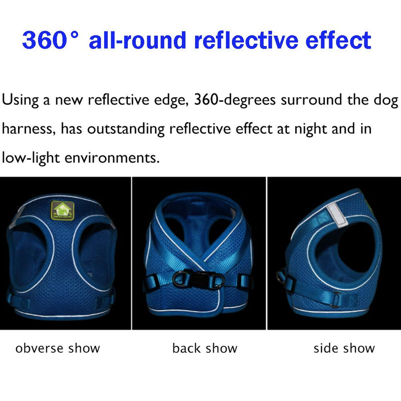 FEimaX Dog Harness and Leash Set, No-Pull Breathable Soft Mesh Puppy Vest Harness Reflective Adjustable Pet Harnesses for Small Medium Dogs and Cats - Outdoor Easy Control for Walking XS (Chest 10.2-11.4'') Black - PawsPlanet Australia