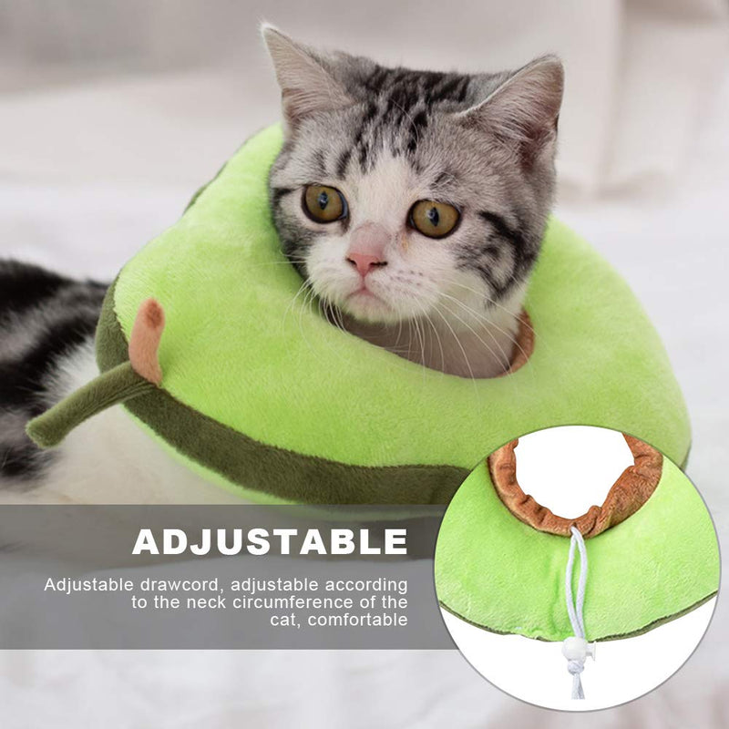 Heiqlay Cat Elizabethan Collar Soft, Pet Headgear Cat Cone Collar Soft Soft Pet Recovery Cone with Adjustable Soft Edge Pet Headgear for Anti-Bite Lick (1pc, Green Avocado, M) - PawsPlanet Australia