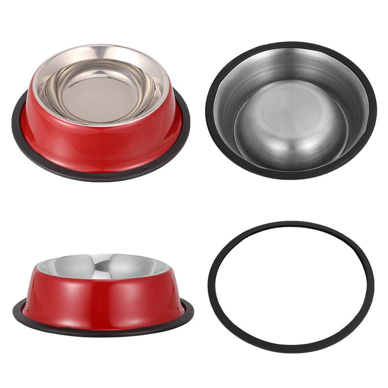 Heyu-Lotus 3 Pack Dog Bowl, Stainless Steel Dog Feeding Bowls with 3 Food Scoops, Anti-slip Small Pet Food & Water Bowl for Small and Medium Dogs, 12oz/350ml (Red, Blue, Green) - PawsPlanet Australia