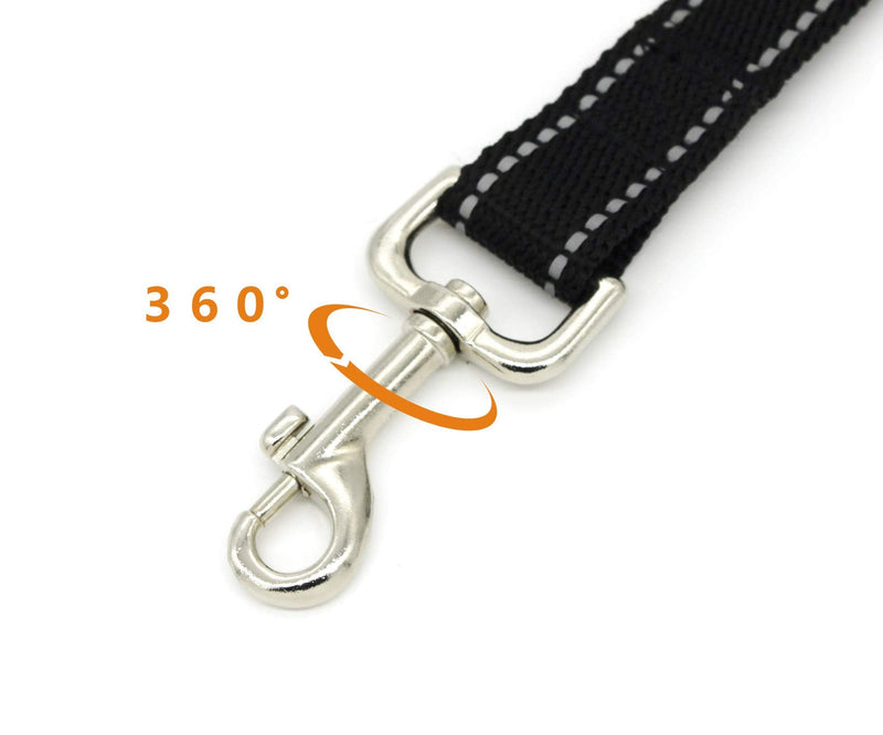 SUNNQ Reflective Dog Leash for Small Dogs, 6 FT (1 inch X 6FT, Black) 1 inch X 6FT - PawsPlanet Australia