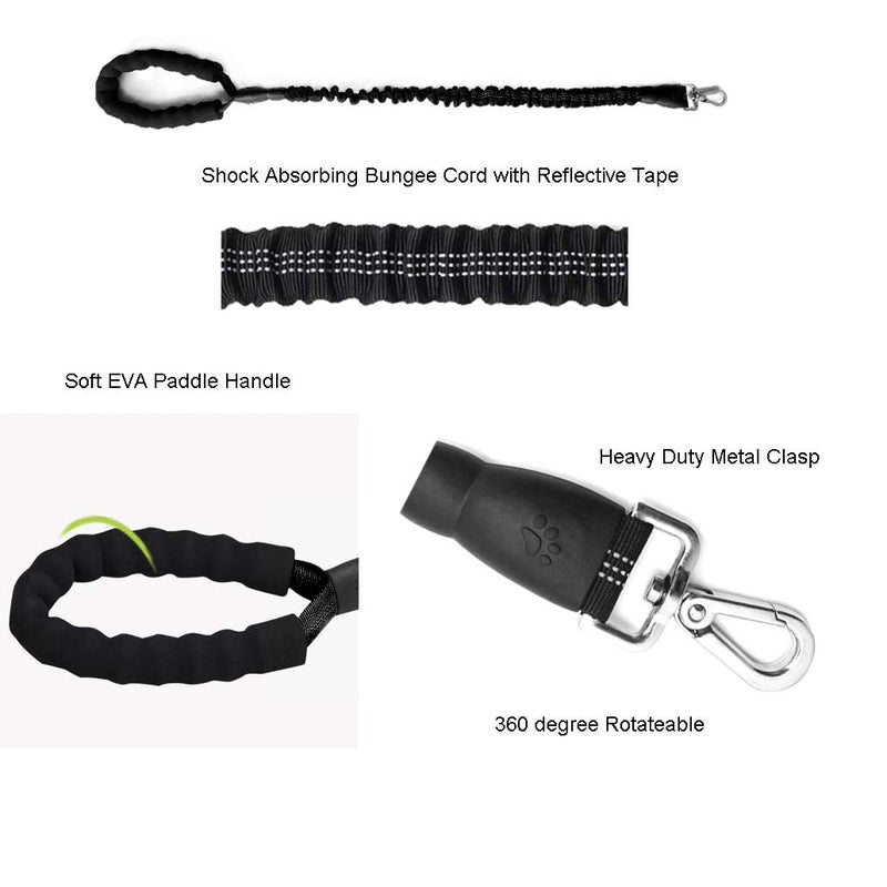 ArtPeach Dog Leash Splitter/Coupler for Multiple Dogs, Length Adjustable and Stretchable Reflective Double Dog Lead, for Small, Medium, Large Dogs Walking Training (Lead) leash (2.5FT - 4FT) Black - PawsPlanet Australia