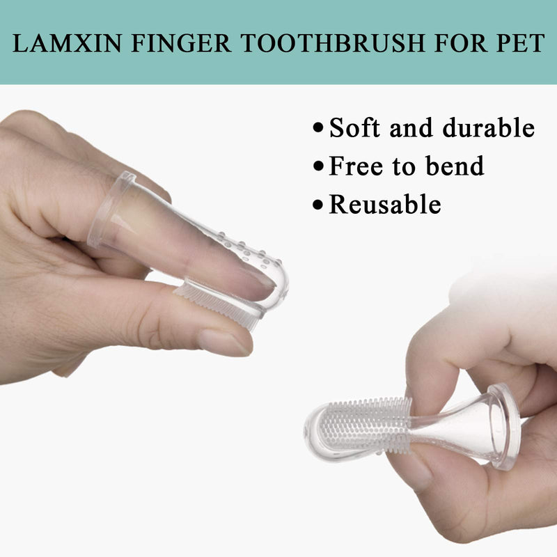 LAMXIN Dog Toothbrush for Dog Teeth Cleaning, Soft Silicone Finger Toothbrush for Dogs, Comfortable, No Damage to Gums, Natural, EP, Used as Cat Toothbrush and All Pet as Well - PawsPlanet Australia