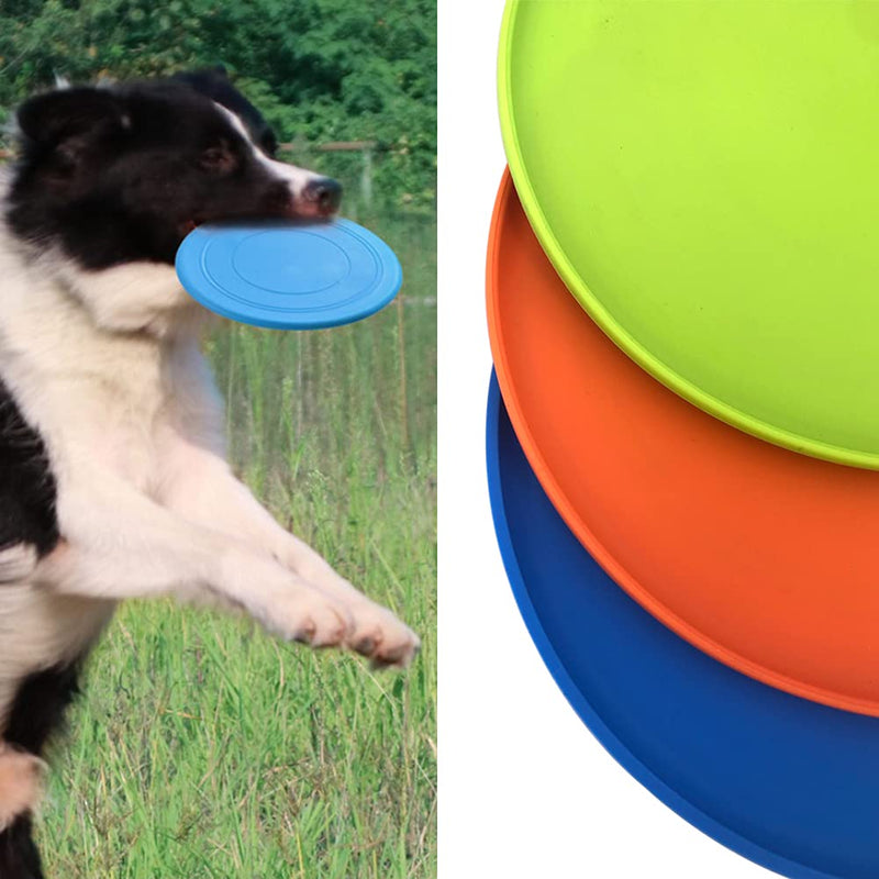 Dog Flying Disc, 3 Pack Dog Flyer Dog Toy, Dog Soft Rubber Interactive Lightweight Flying Disc Dog Toy for Small Large Dogs - Floats in Water & Safe on Teeth, 7 inch. - PawsPlanet Australia