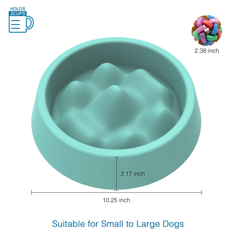 [Australia] - Dimgogo Slow Feeder Dog Bowls, Dog Food Bowl Slow Eating Dog Bowl Interactive Bloat Stop Dog Bowls Non Slip Puzzle Bowl Preventing Choking Healthy Dogs Cats Bowl Come with Free Puppy Dog Chew Toys Blue 